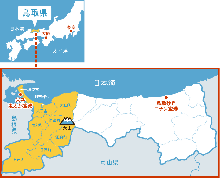 鳥取県の地図